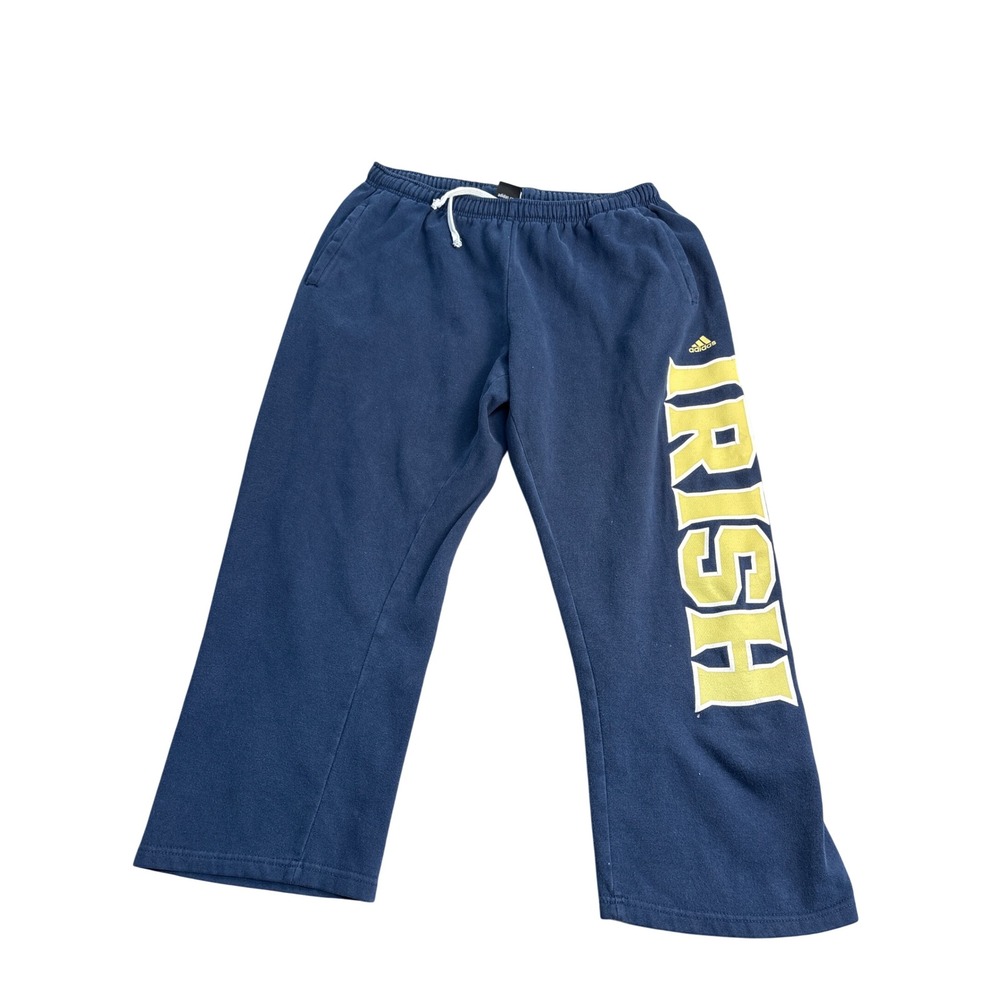 Adidas Notre Dame Fighting Irish Navy Blue Fleece Sweatpants Men Large 9865A2009